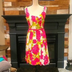 Floral Dress with pleated skirt. Size Small.